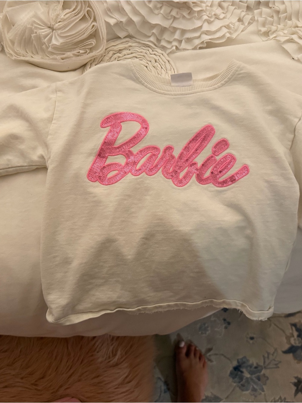 Zara Off-White Kids' Crewneck Top